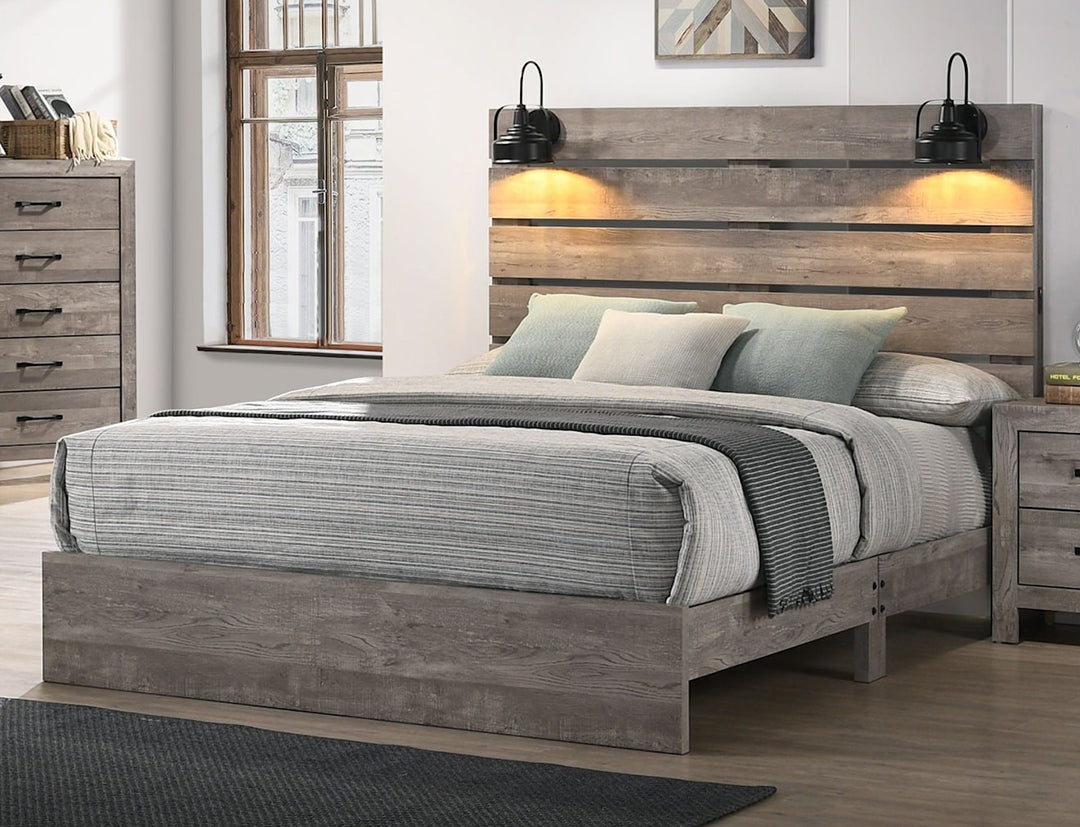 Cameron Grey Panel Bed King