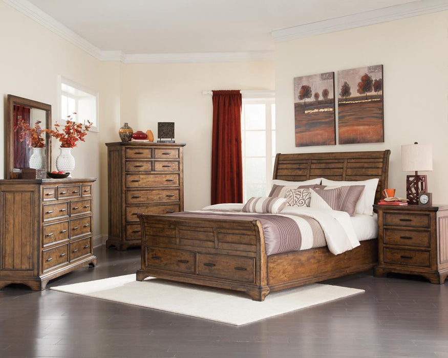 Elk Grove Eastern King Storage Bed Vintage Bourbon