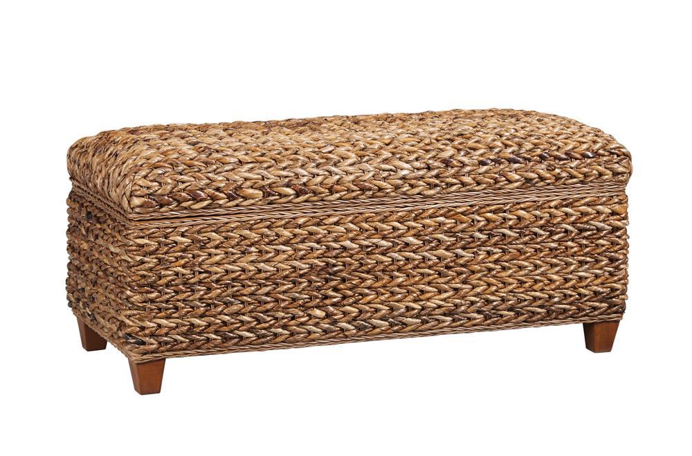 Laughton Hand-Woven Banana Leaf Storage Trunk Amber