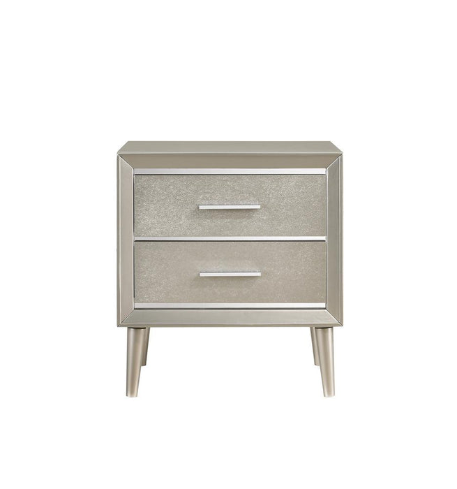 Ramon 2-drawer Nightstand Metallic Sterling