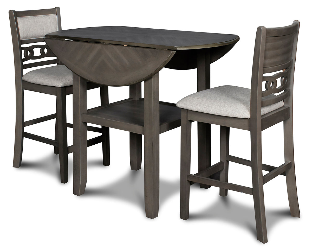 Pub Drop Leaf Table with 2 Chairs Gia Grey