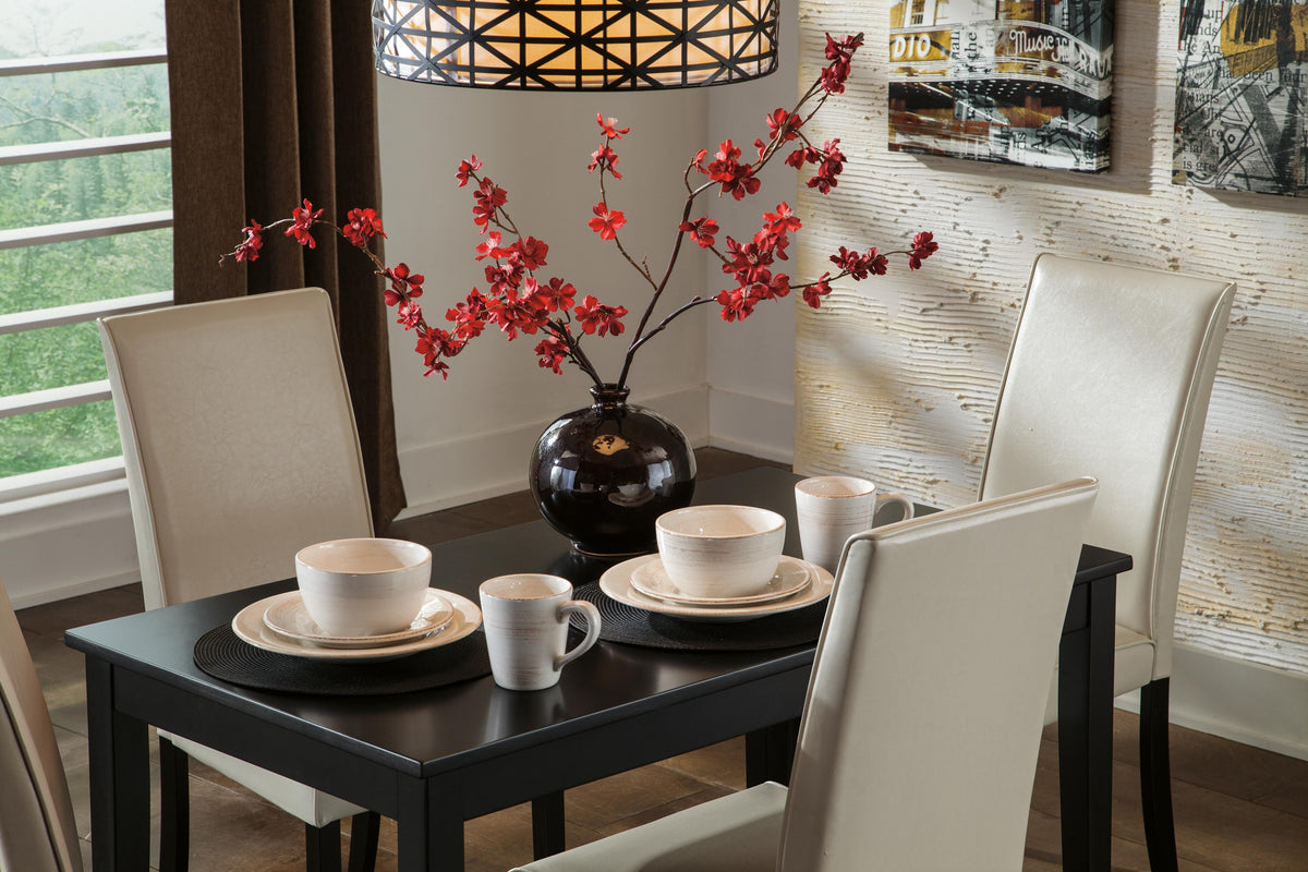 Kimonte Dining Table and 4 Chairs - Ivory