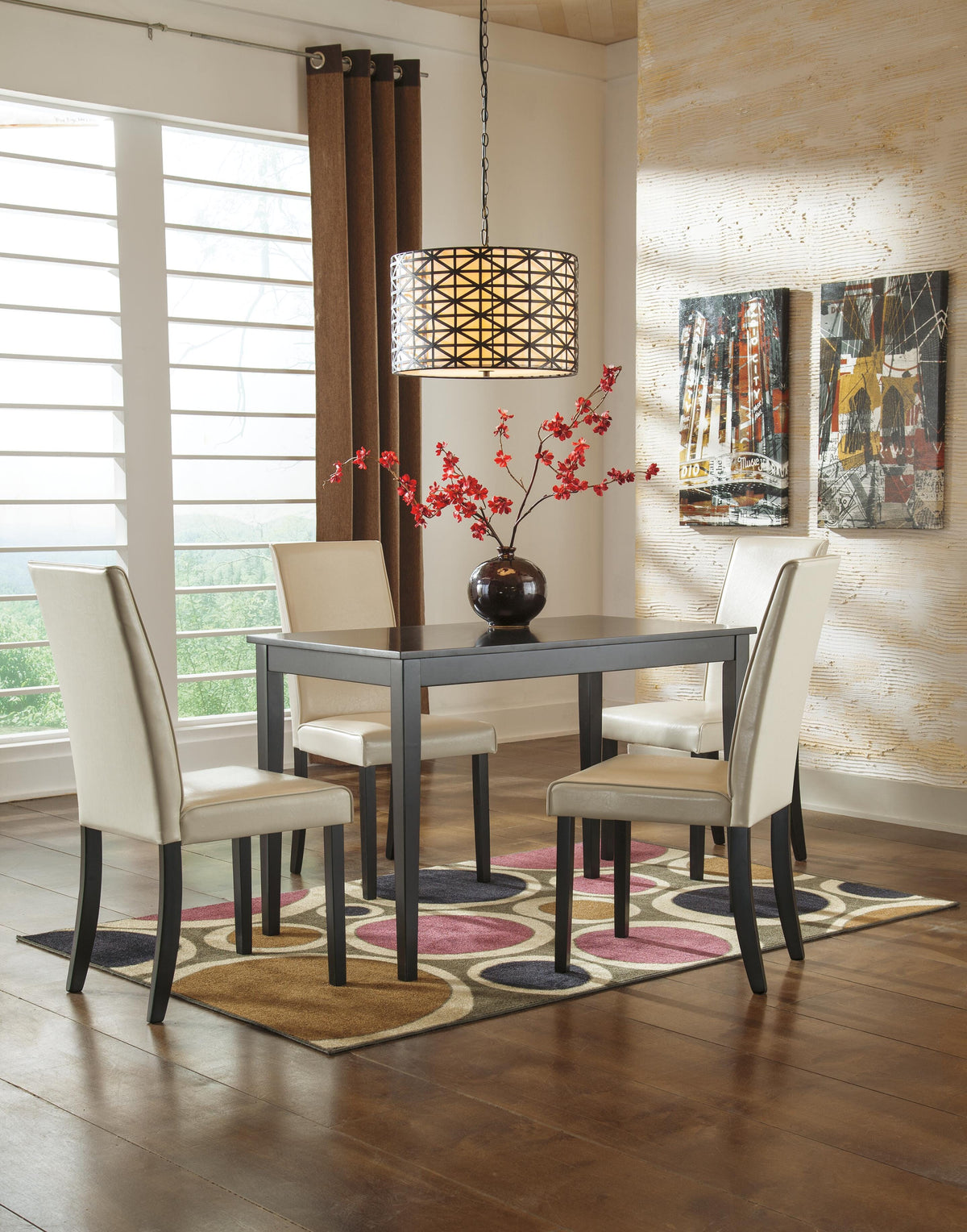 Kimonte Dining Table and 4 Chairs - Ivory