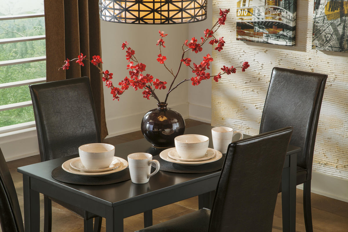 Kimonte Dining Table and 4 Chairs - Dark Brown