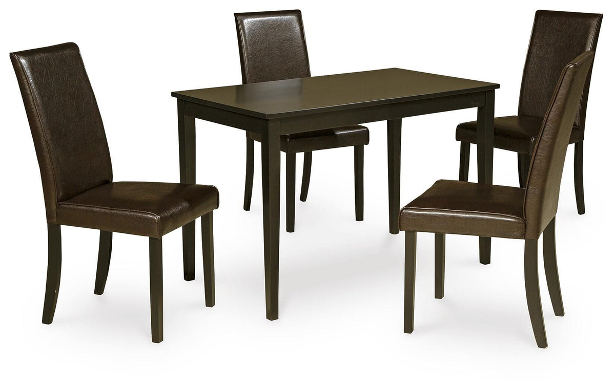 Kimonte Dining Table and 4 Chairs - Dark Brown