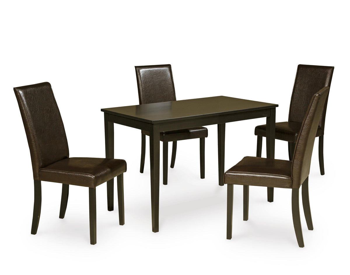 Kimonte Dining Table and 4 Chairs - Dark Brown