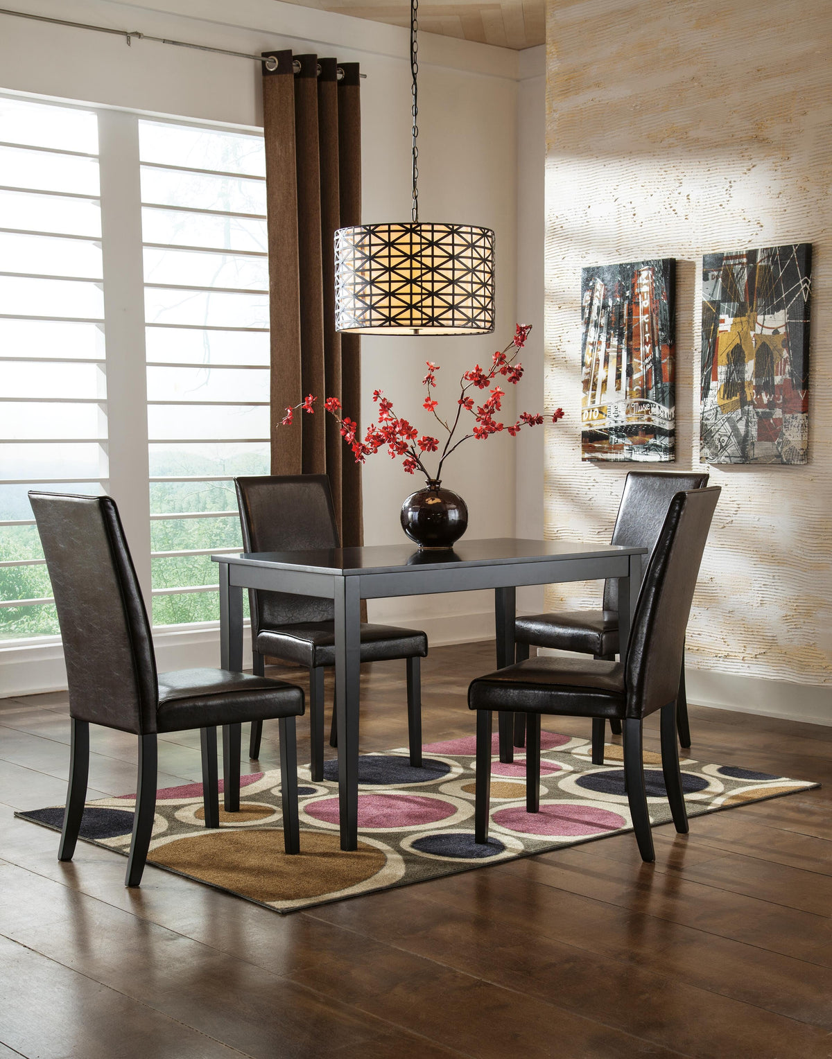 Kimonte Dining Table and 4 Chairs - Dark Brown
