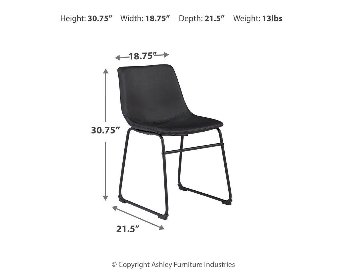 Centiar Dining UPH Side Chair (2/CN) Faux Leather