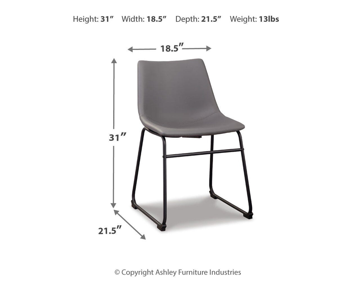 Centiar Dining UPH Side Chair (2/CN) Faux Leather