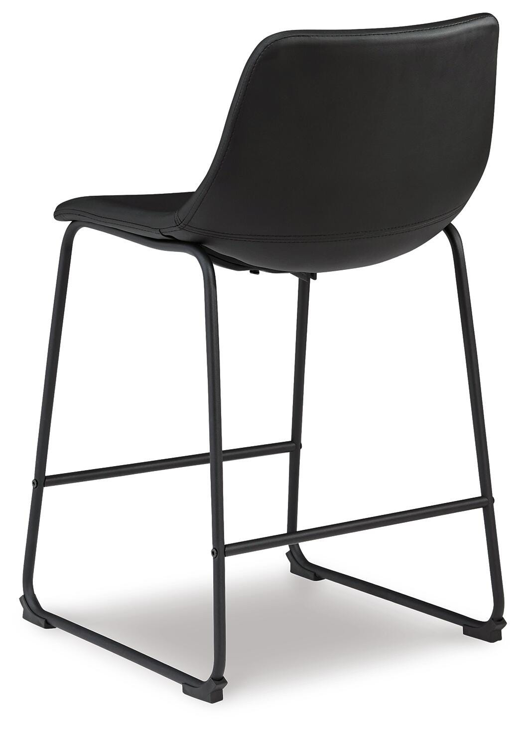 Centiar Upholstered Barstool (2/CN) Faux Leather - Black, Counter Height