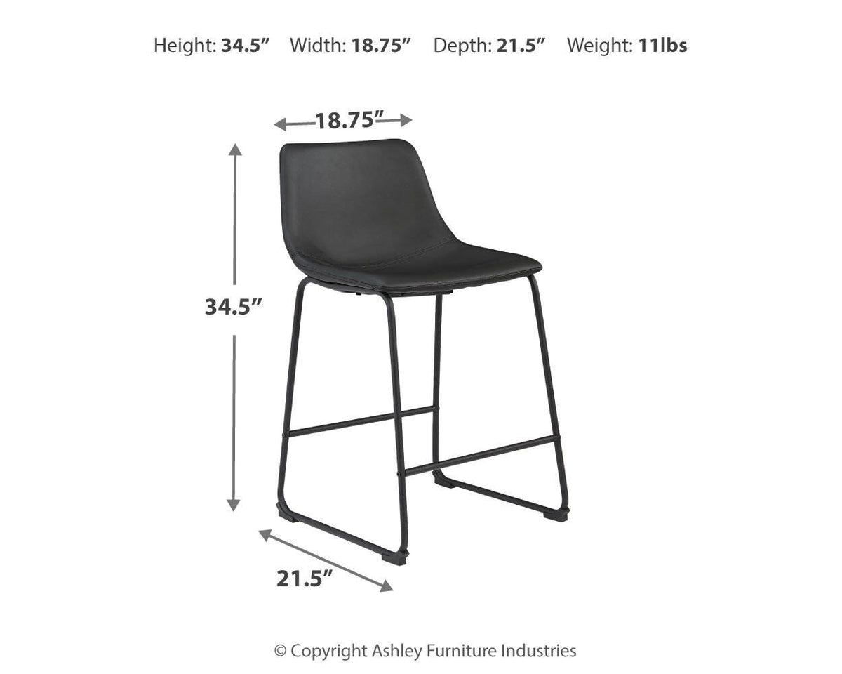 Centiar Upholstered Barstool (2/CN) Faux Leather