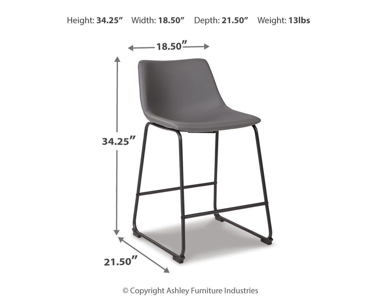 Centiar Upholstered Barstool (2/CN) Faux Leather