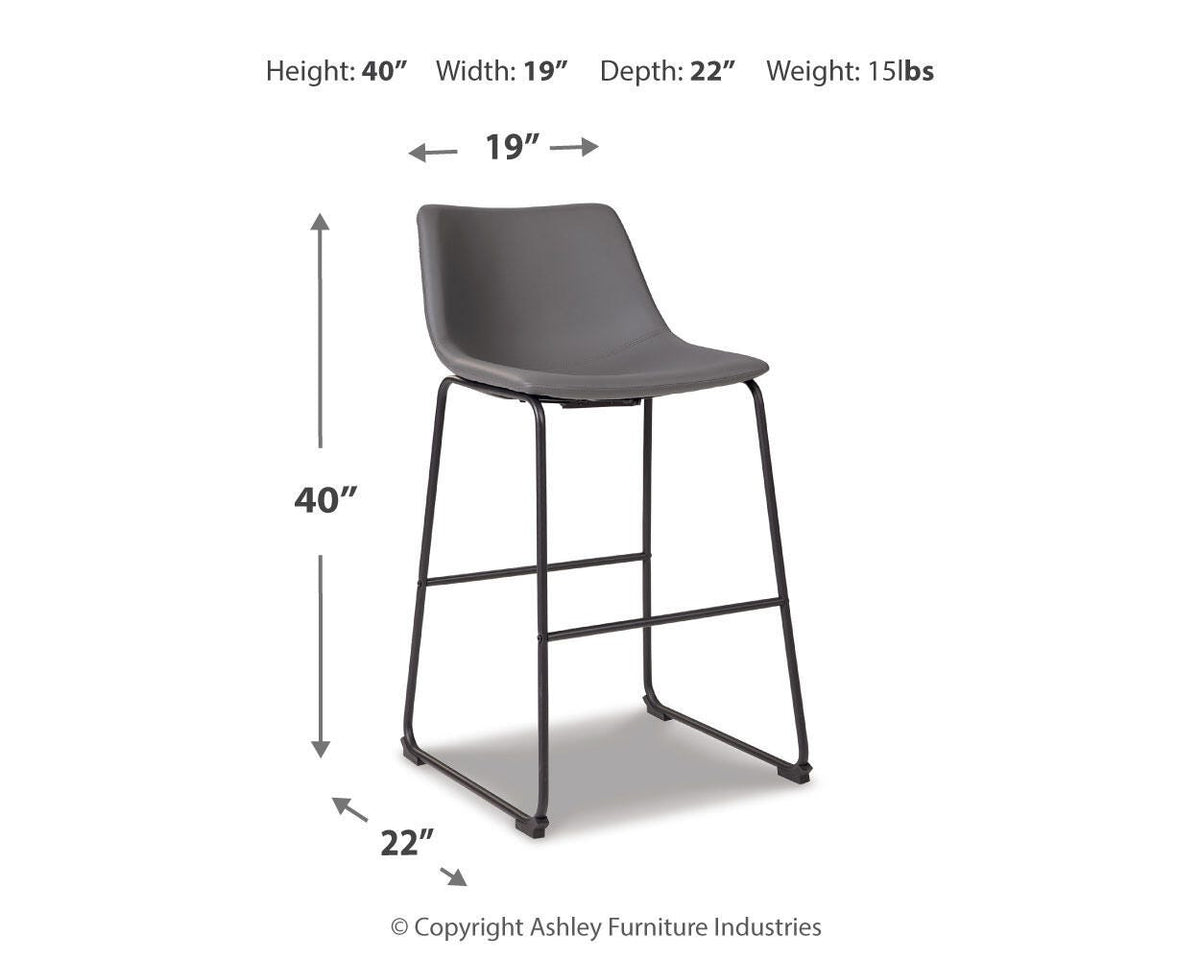 Centiar Upholstered Barstool (2/CN) Faux Leather
