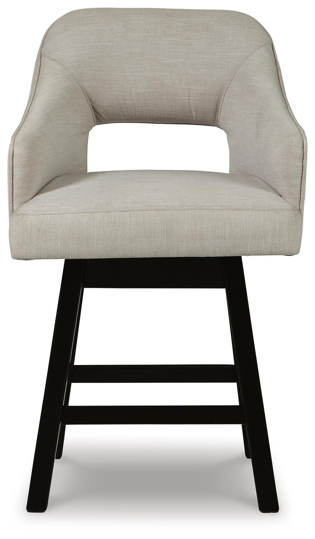 Tallenger UPH Swivel Barstool (2/CN) - Linen/Brown, Counter Height