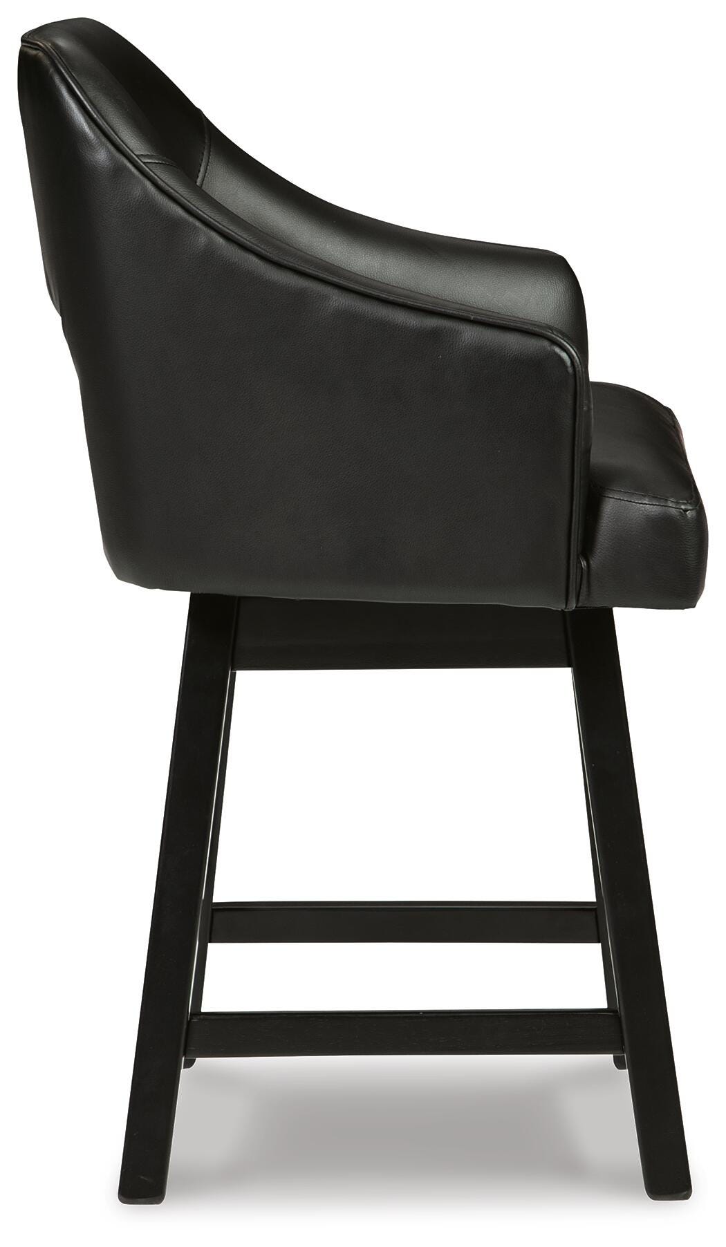 Tallenger UPH Swivel Barstool (2/CN) - Black/Dark Brown, Counter Height