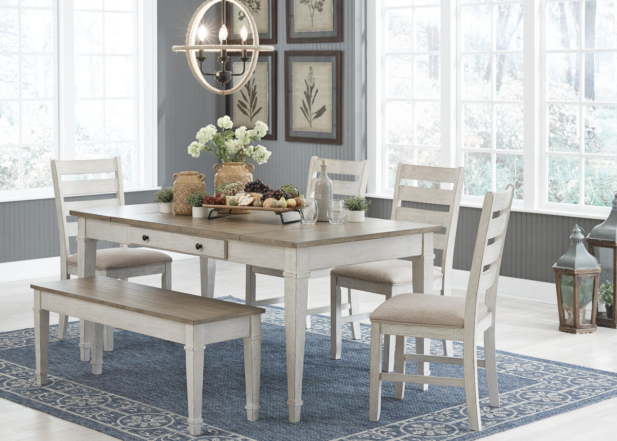 Skempton Dining Table, 4 Chairs, and Bench