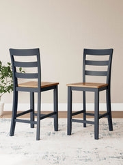 Gesthaven Barstool (2/CN) - Natural/Blue