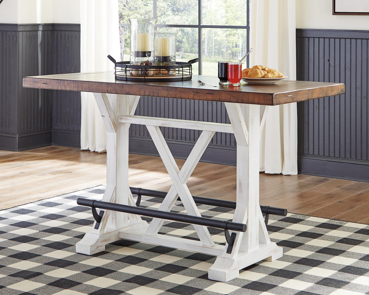 Valebeck Counter Height Dining Table and 4 Barstools - Brown