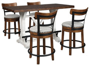 Valebeck Counter Height Dining Table and 4 Barstools - Brown