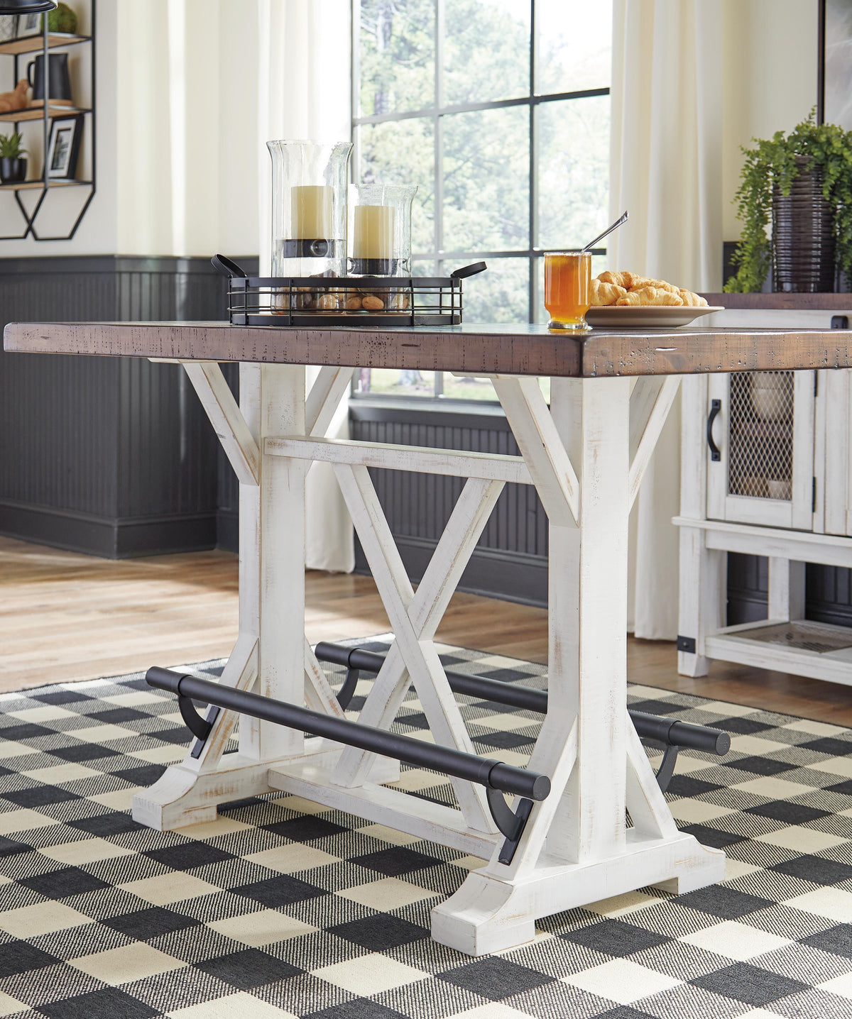 Valebeck Counter Height Dining Table and 4 Barstools - Brown