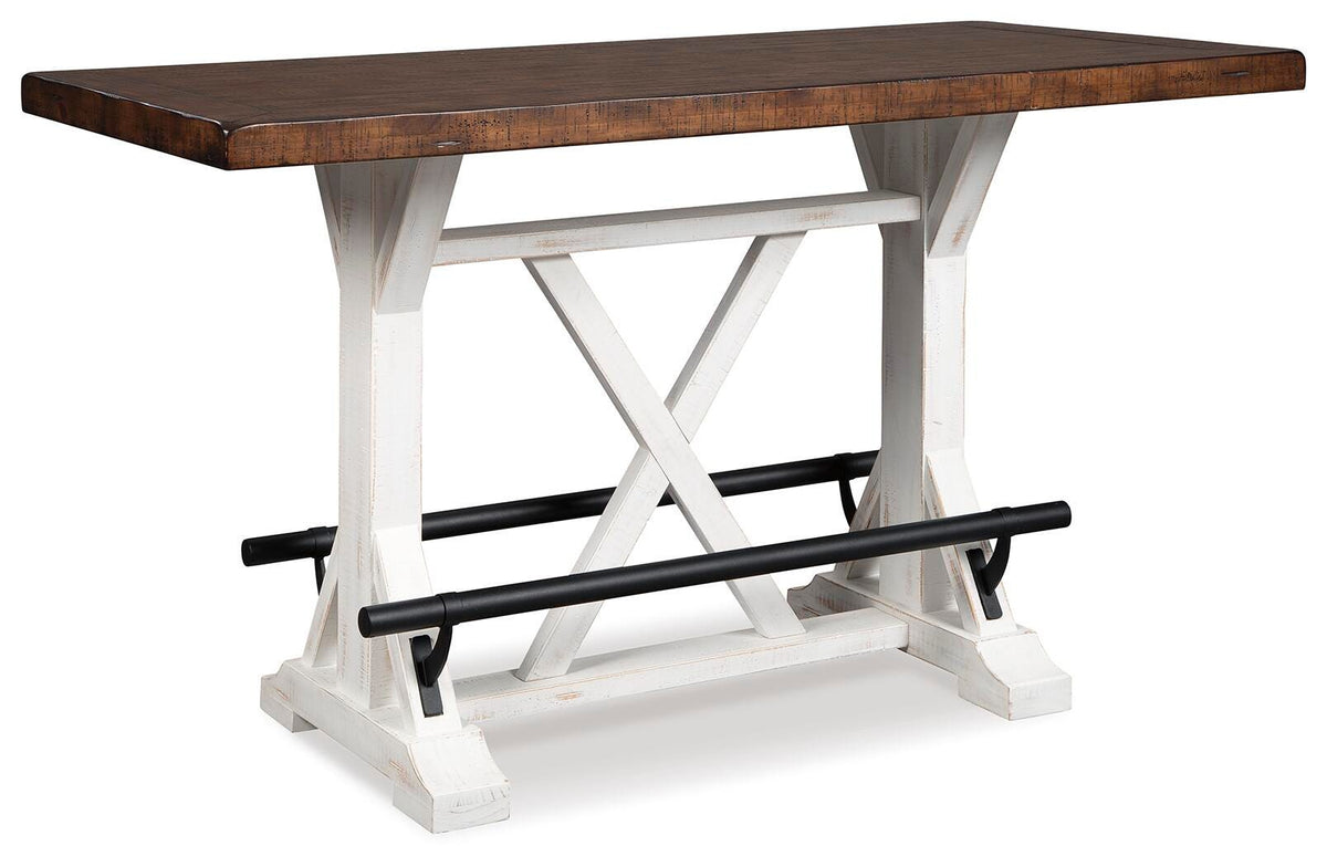 Valebeck Counter Height Dining Table, 6 Barstools and Server