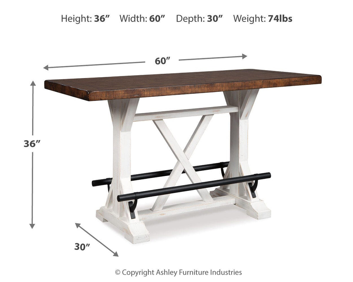 Valebeck Counter Height Dining Table and 4 Barstools - Brown