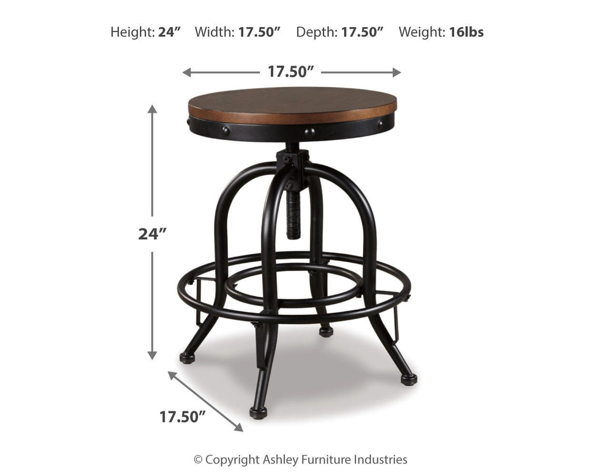 Valebeck Counter Height Dining Table, 6 Barstools and Server