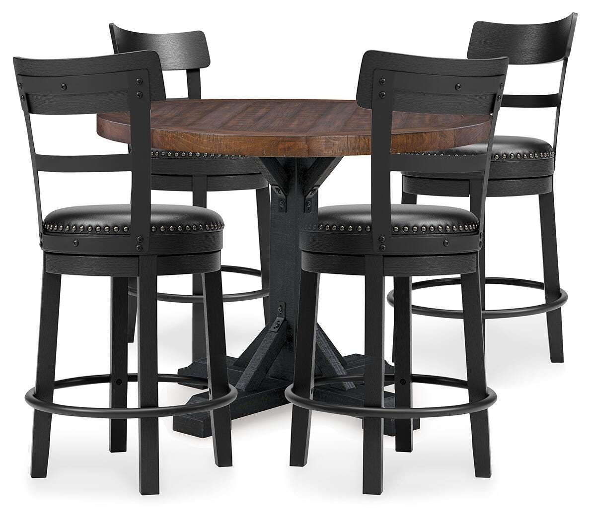 Valebeck Counter Height Table and 4 Barstools