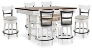 Valebeck Counter Height Dining Table and 6 Chairs
