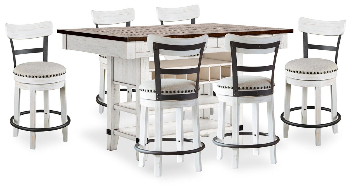 Valebeck Counter Height Dining Table and 6 Chairs