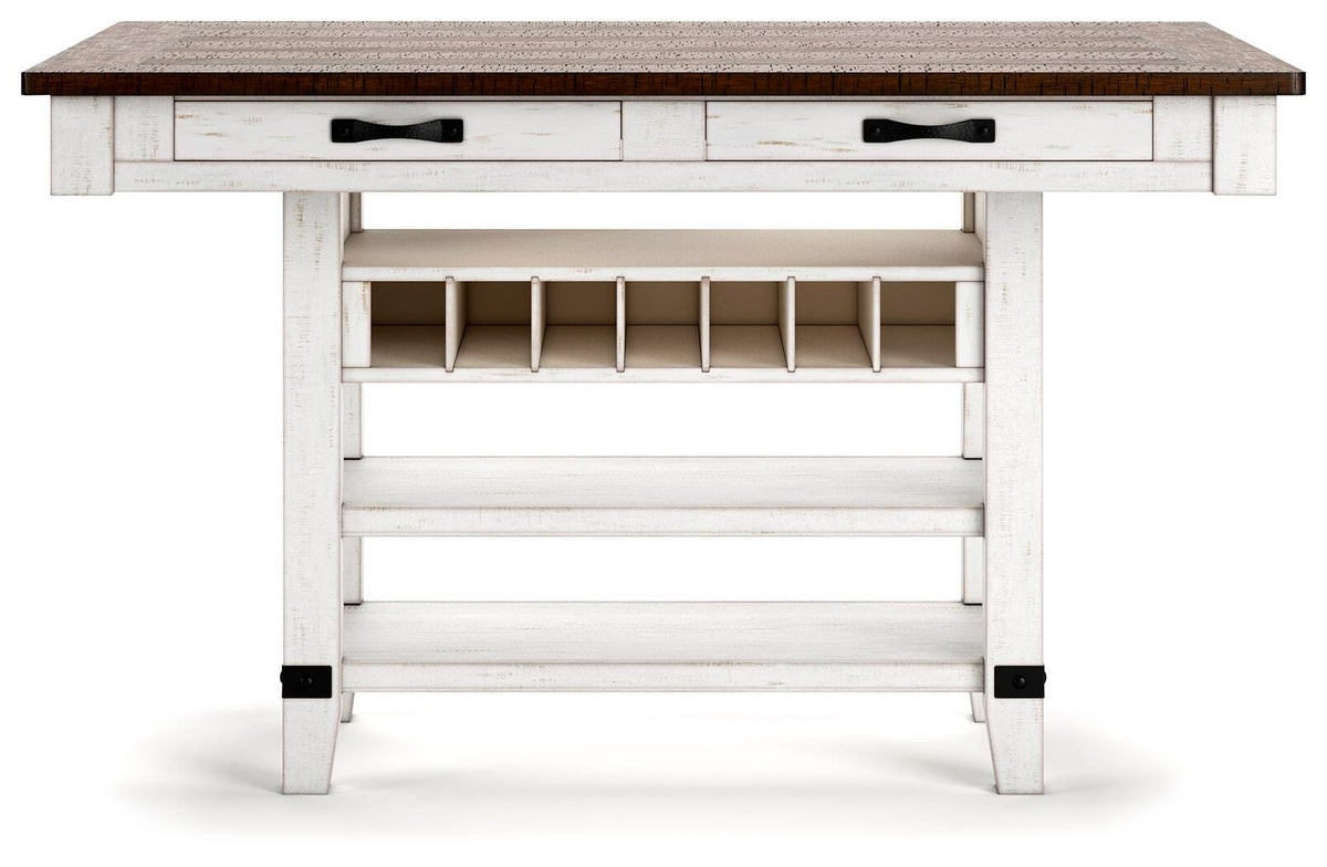 Valebeck Counter Height Dining Table and 6 Barstools