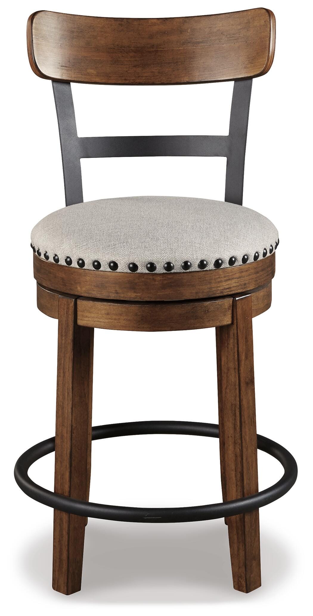 Valebeck UPH Swivel Barstool (1/CN) - Brown, Counter Height