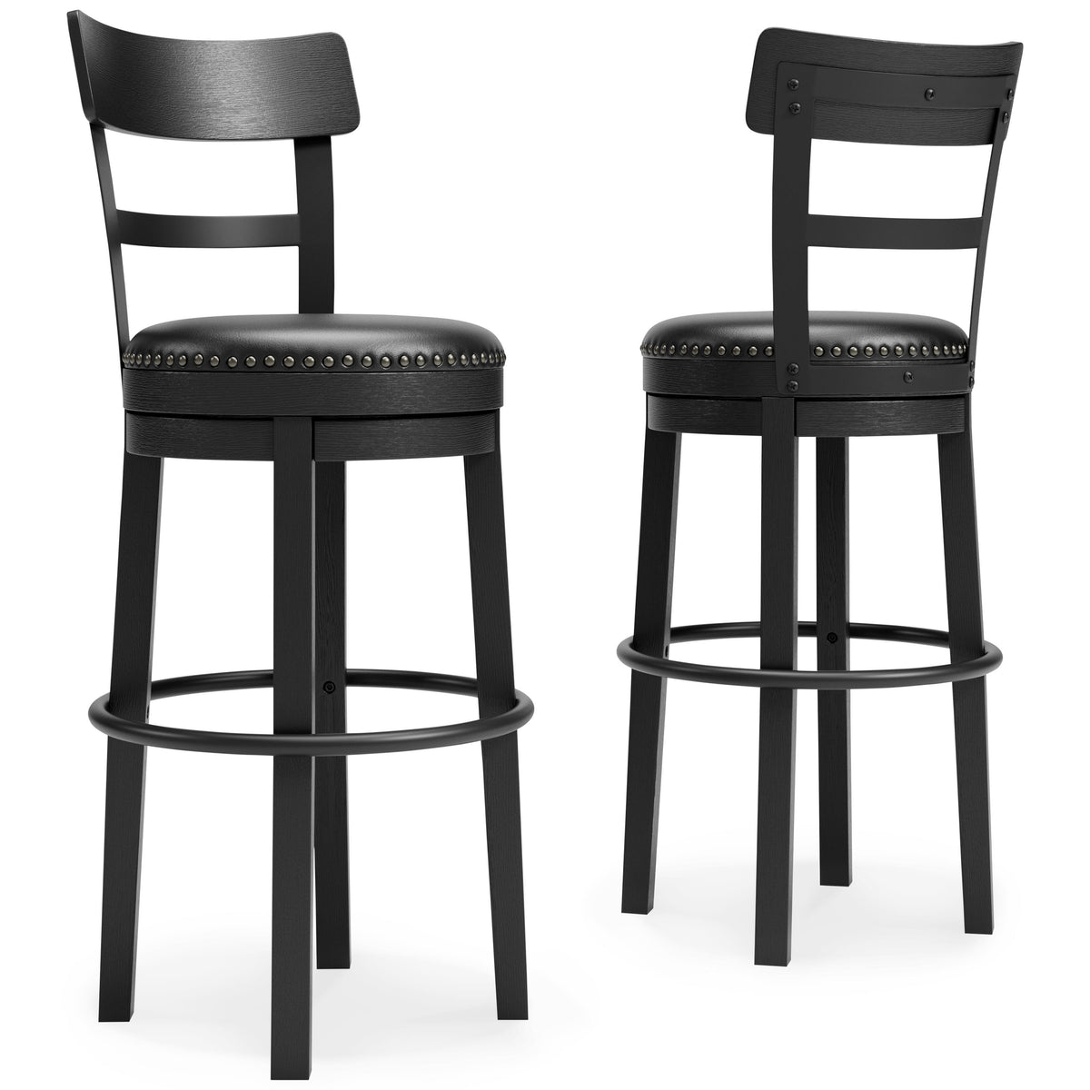 Valebeck UPH Swivel Barstool (1/CN) - Black, Pub/Bar Height