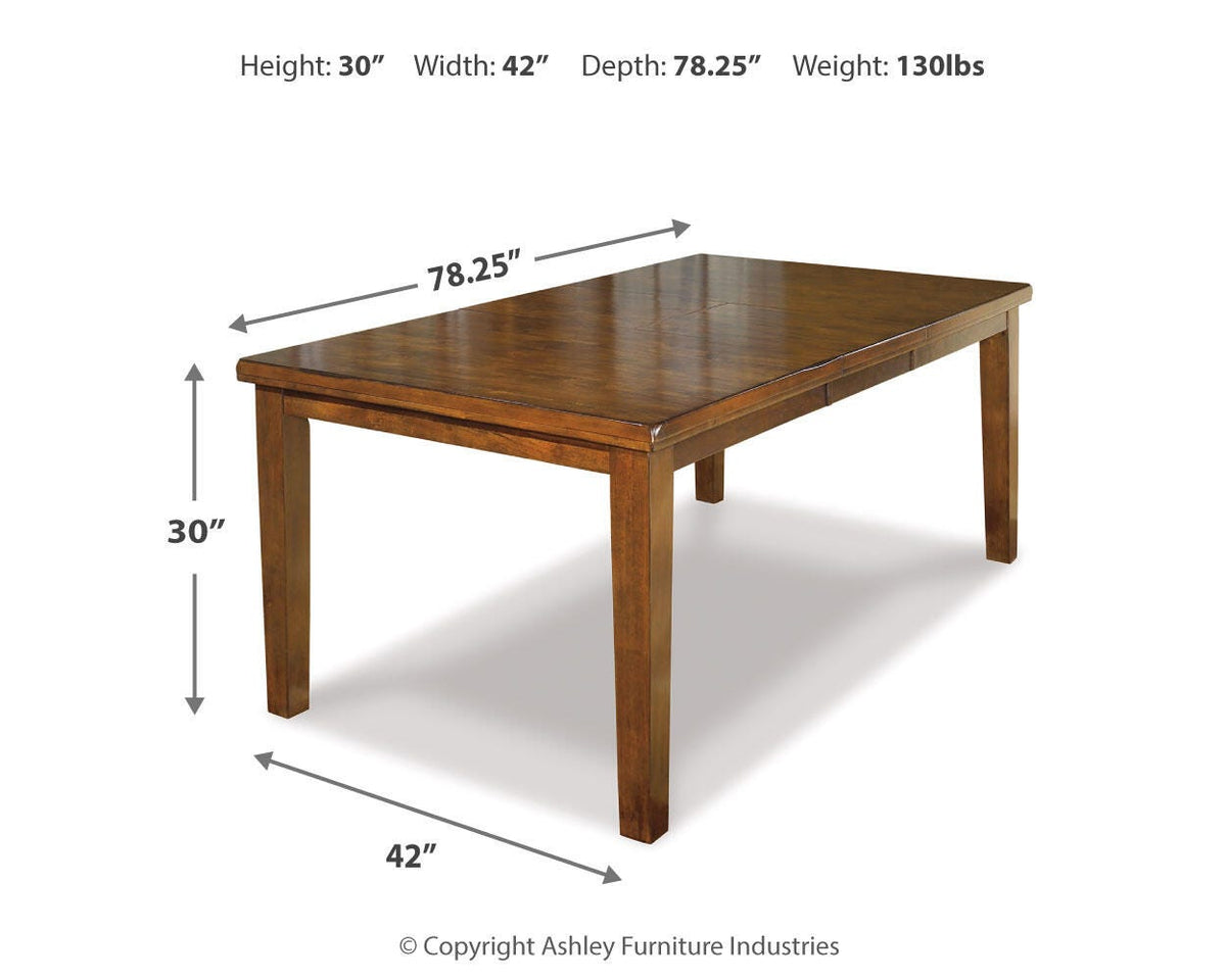 Ralene Dining Table and 6 Chairs and Bench