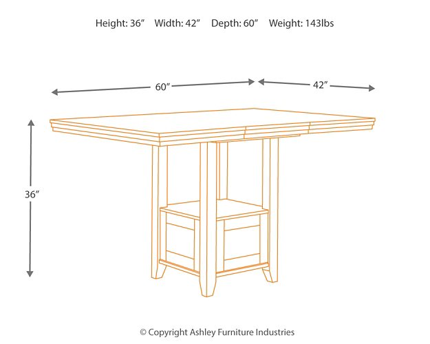 Ralene Counter Height Dining Extension Table