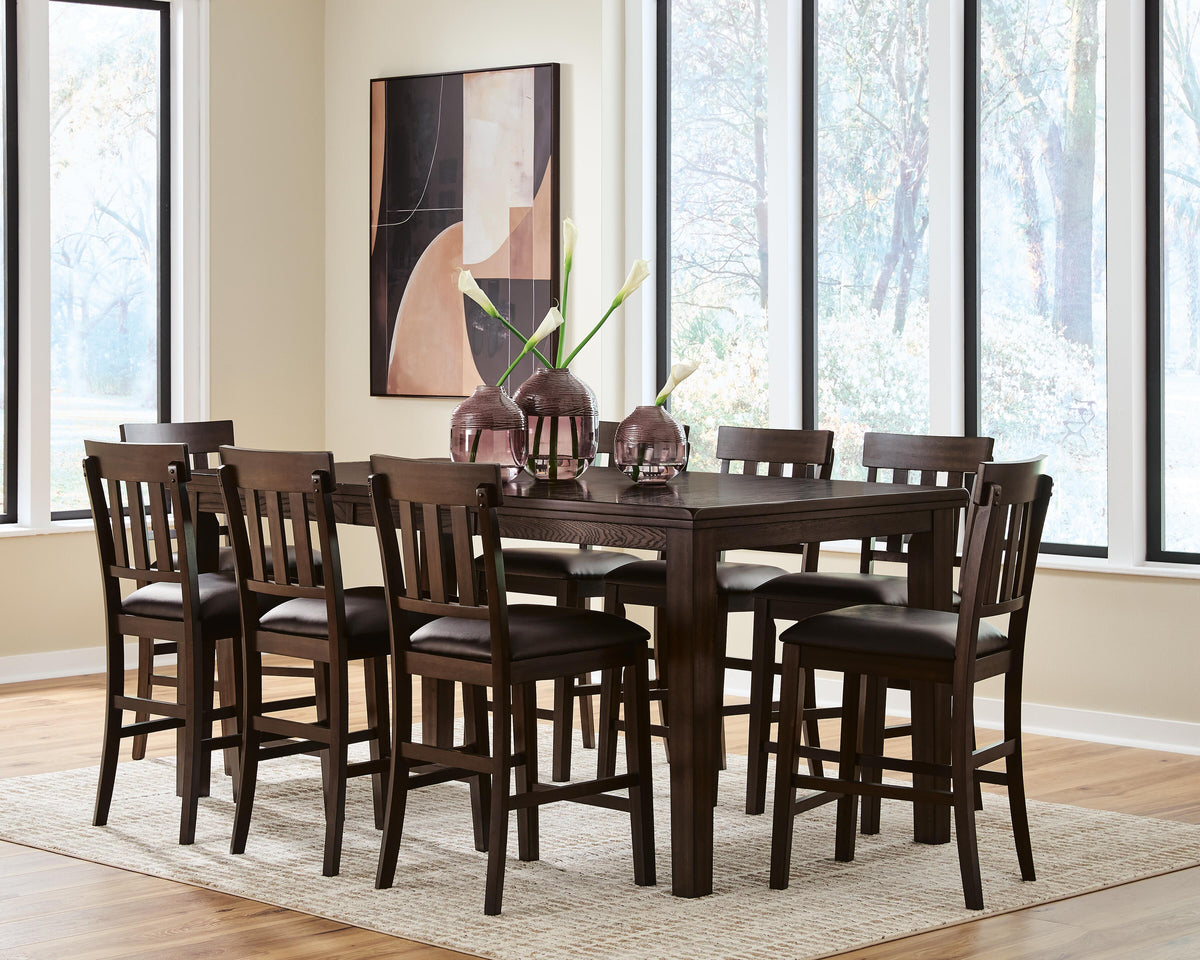 Haddigan Counter Height Extension Table and 8 Barstools