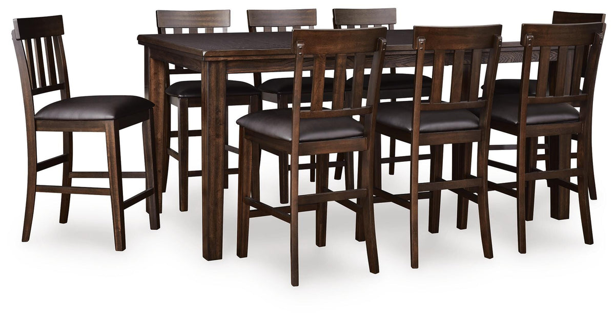 Haddigan Counter Height Extension Table and 8 Barstools