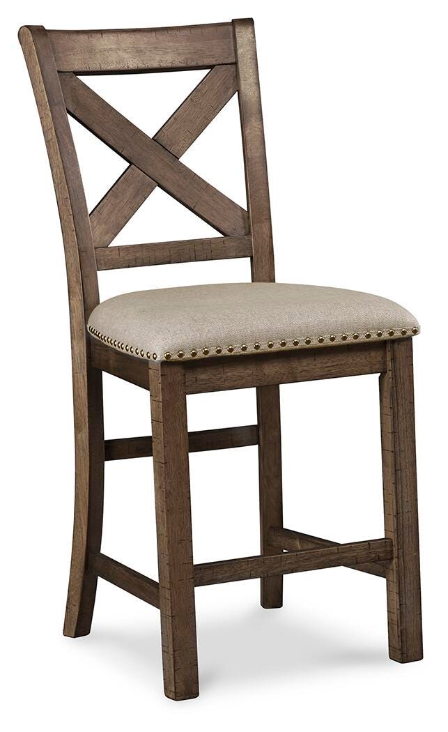 Moriville Counter Height Dining Table and 4 Barstools and Bench