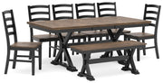 Wildenauer Dining Table and 6 Chairs and Bench