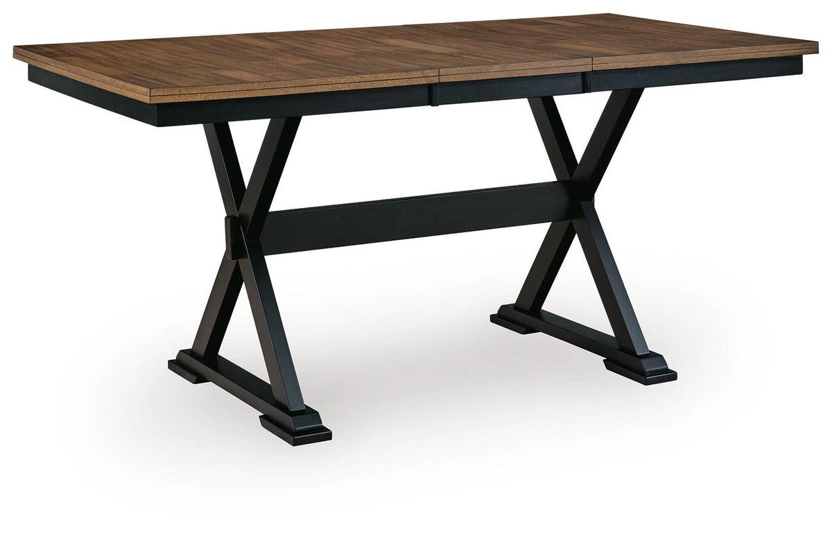 Wildenauer Counter Height Extension Dining Table and 4 Barstools