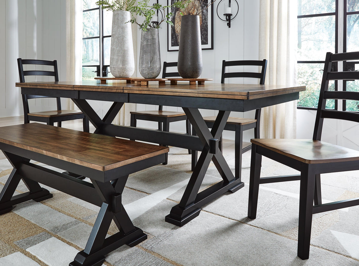 Wildenauer Dining Table and 4 Chairs and Bench