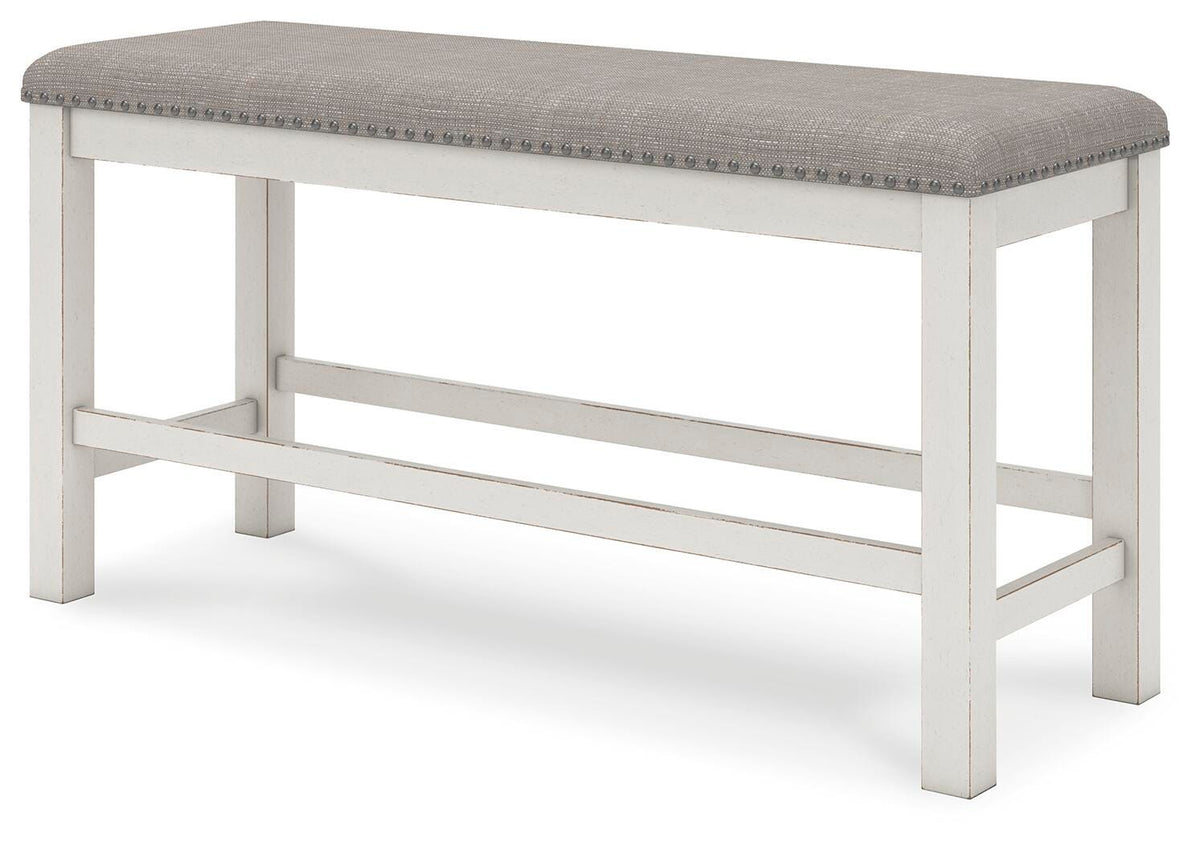 Robbinsdale Counter Height Extension Dining Table, 6 Barstools and Bench