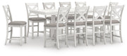 Robbinsdale Counter Height Dining Table and 10 Barstools