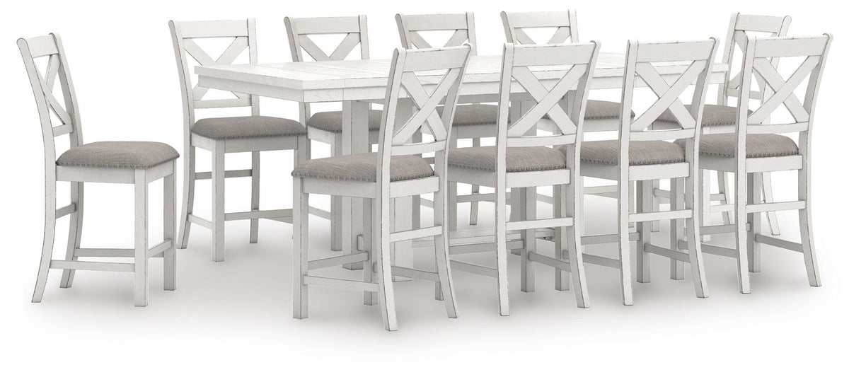 Robbinsdale Counter Height Dining Table and 10 Barstools