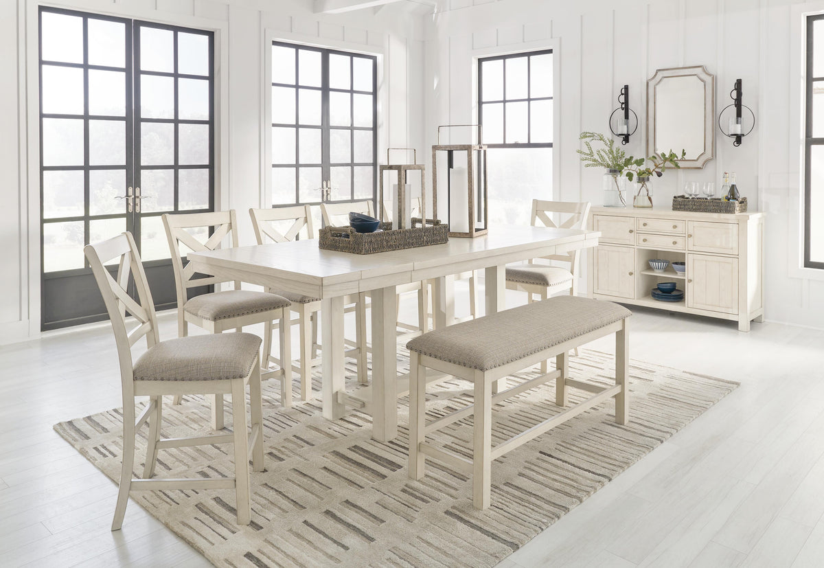 Robbinsdale Counter Height Dining Table and 6 Barstools and Bench