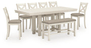 Robbinsdale Counter Height Dining Table and 6 Barstools and Bench