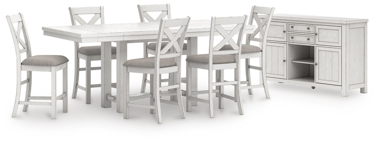 Robbinsdale Counter Height Dining Table and 6 Barstools with Storage
