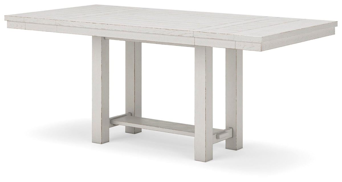 Robbinsdale Counter Height Extension Dining Table, 6 Barstools and Bench