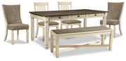Bolanburg Dining Table and 4 Chairs and Bench