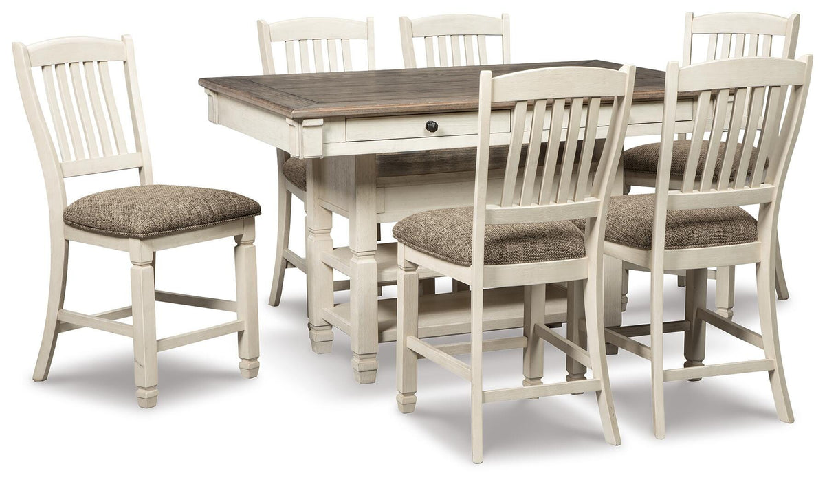 Bolanburg Counter Height Dining Table and 6 Barstools with Server